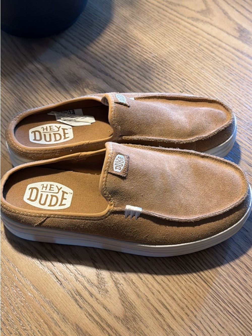 Hey Dude Women's Slip-On Mules in Tan Suede